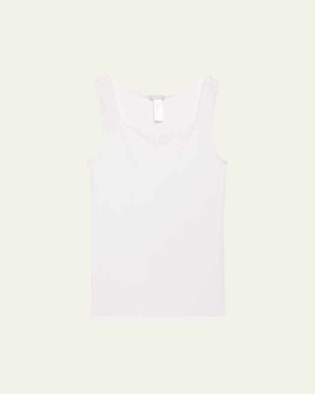 Cotton Delight Lace-Trim Tank Top